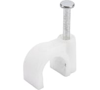 Скоба пластиковая круглая Volsten V02-6W-1-08-050 8 мм 50 шт. 9544