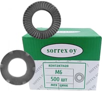 Шайба SORREX контактная М6 с зубцами и насечкой покрытие мех. цинк 500 штук WC522-M-1-06 500