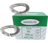 Шайба для болта SORREX М3 DIN 128, пружинная, гроверная, волнистая, 1000 шт. 128,A-1-03 1000