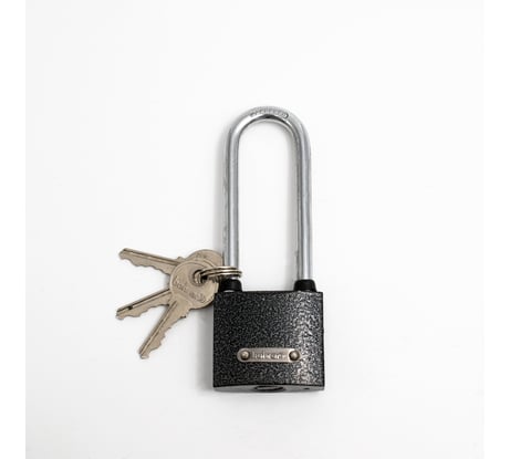 Навесной замок Bohrer ПД-38Д удлиненная дужка, сталь, 6 мм, 3 ключа 71015381