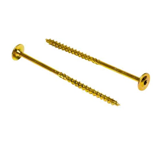 Конструкционный саморез по дереву HIMTEX желтый тарельчатая голова NORM Torx 40 8x360 (50 шт.) fix 08360Whc 1