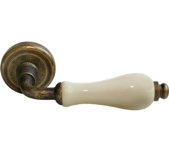 Дверная ручка MORELLI CERAMICA CC-3 OBA/CHAMP цвет - античная бронза/шампань 9010397 1