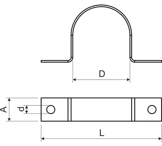 Скоба металлическая усиленная двухлапковая KOPOS d 16-17 мм 6816-17 (ZNM) PF-6816-17-ZNM