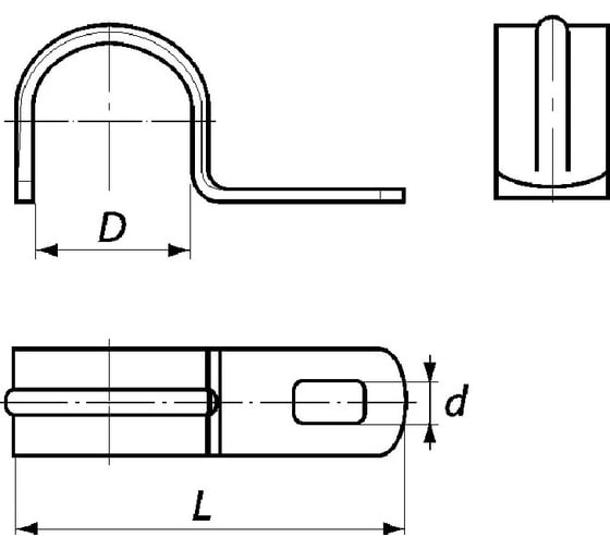 Скоба металлическая усиленная однолапковая KOPOS d 16-17 мм 6716-17 (ZNM) PF-6716-17-ZNM
