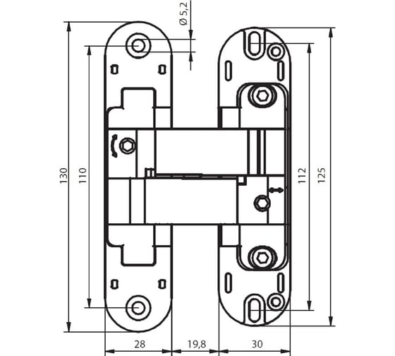 Скрытая петля MORELLI HH-3 PG цвет - золото 9009869
