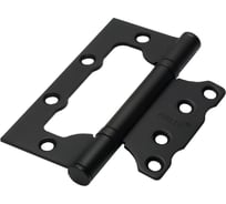 Дверная петля накладная для межкомнатных дверей, универсальная Rucetti RFHN-100*75*2,5 BL с подшипником без врезки, цвет-черный 9016525