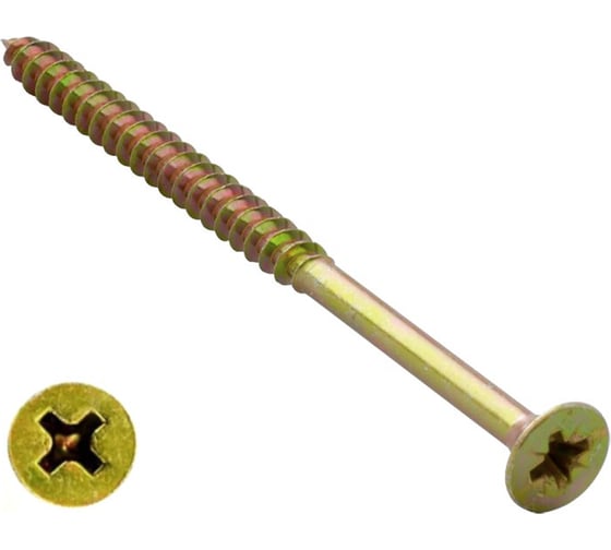 Шуруп потайной для дерева 23 БОЛТА 6x100 ЖЦ, коробка 10кг B04006010062007ф10кг