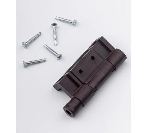 Петля для москитной сетки пластиковая Комфорт S52 с доводчиком коричневая ПМ000875 1