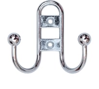 Крючок 2-х рож. СКОБЯНОЙ прут.хром(Упак) 002710