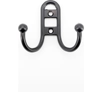 Крючок 2-х рож. прут.черный никель СКОБЯНОЙ Хедер 008334