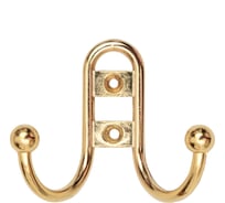 Крючок 2-х рож. СКОБЯНОЙ прут.золото(Упак) 007431