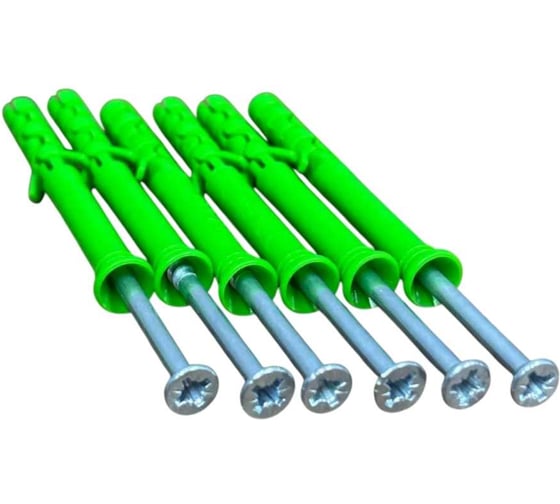 Дюбель с шурупом 23 БОЛТА потайной 6x40 зеленый, 200 шт. РКГ00016685ф200 1