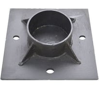 Оголовок Русская Свая 150x150x3 мм, для сваи d57 мм, усиленный, с 4 косынками, черный Og-us-57-150-4-4