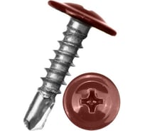 Саморез с прессшайбой крепежная техника красная окись 4,2х19 (RAL 3009) сверло, 1000 шт. БК 1000188 БК