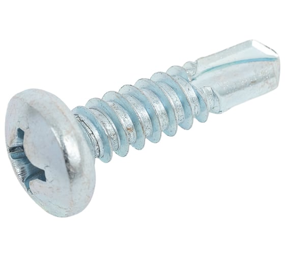 Саморез ZAMETAL 6,3x25 со сверлом и полусфер. головкой, DIN 7504N, оц., уп. 250 шт. ZA082112