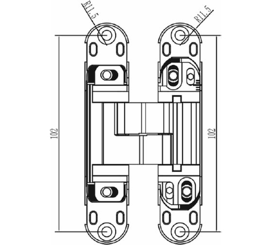 Петля скрытой установки Вантаж (115x23-3D) черный B33-BL
