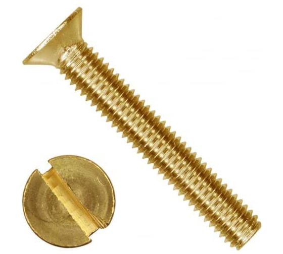 Винт Море-Метизов DIN 963 латунь M4x25 мм, 200 шт. VINT963L425200М 1