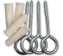 Дюбель ЕВРОПАРТНЕР MULTI 8 + петля-шуруп L32 х d5,8 х d12 ZN 8 шт. RB2 0157