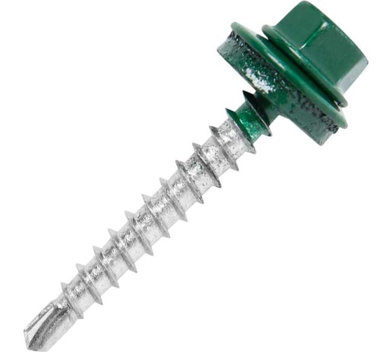 Саморез кровельный 23 Болта 4,8x35 зеленый мох RAL6005 500 шт B03104803565F07ф500