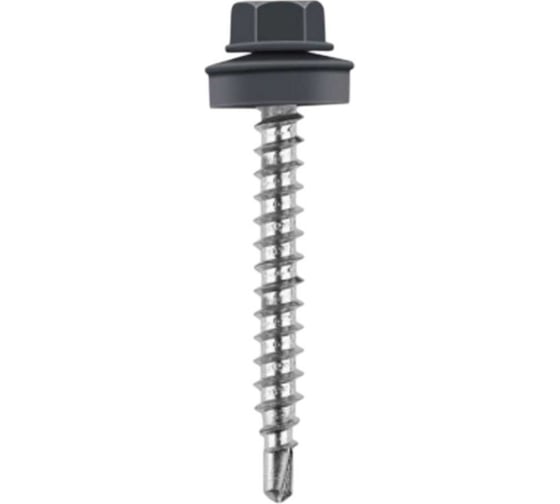 Саморез кровельный 23 Болта 4,8x70 графитовый серый RAL7024 250 шт B0310480707JG07ф250