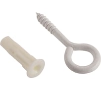 Дюбель ЕВРОПАРТНЕР MULTI 8 + петля-шуруп, L30 х d5 х d13 белый, 8 шт. RB2 0164