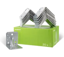 Уголок перфо усиленный ALBERTS цинк, 105x105x90x3 мм, 20 шт. 846688