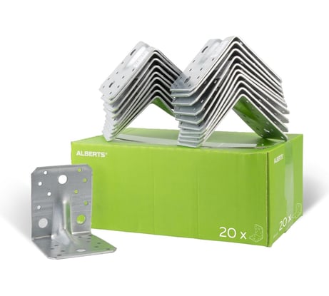 Уголок перфо усиленный ALBERTS цинк, 105x105x90x3 мм, 20 шт. 846688