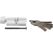 Ключевой цилиндр высокой секретности с заверткой MORELLI HS 60CK W 60 мм, цвет - белый 9015166