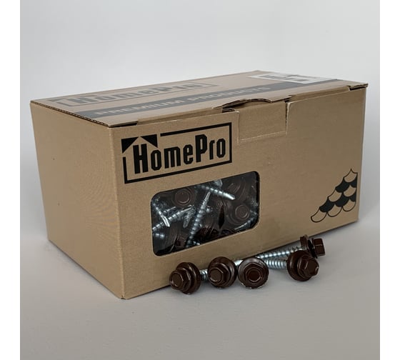 Саморез кровельный HomePro 4,8x35 RAL 8017 (250шт/уп) сверло №1 250 шт/уп HP-CK-48358017250