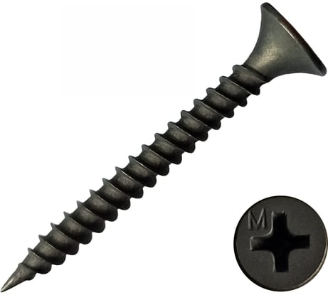 Саморез Daxmer ГКЛ по металлу усиленный 3,5х45 фосфатированный, короб 15 кг 00000406039