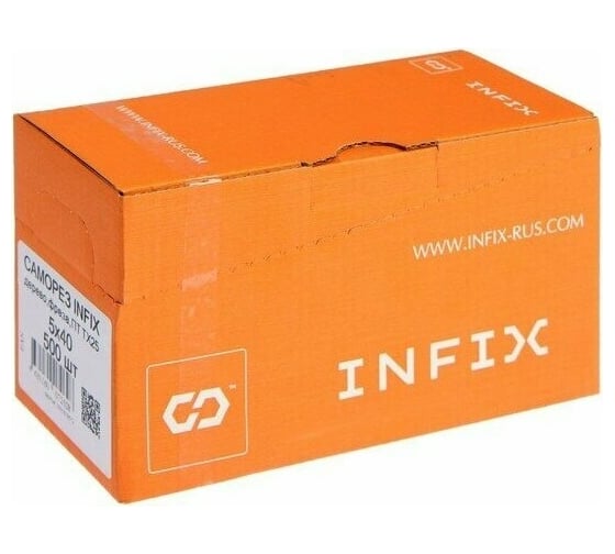 Саморез для дерева с фрезой INFIX потайн. 5х40 ЦЖ, TX 25 500 шт. 66095