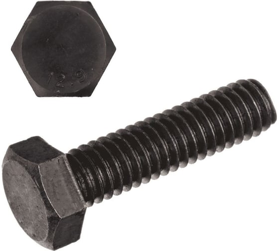 Болт с шестигранной головкой ЦКИ DIN 933, М10x45, 12.9, оксид, SW17 5 шт. 6628207