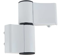 Петля для алюминиевых дверей DORF 2-х секционная, с подшипником, БЕЛАЯ, с крепежом для тёплого алюминия D612_9016_HOT