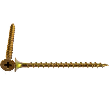 Саморез ООО "Клинский метизный завод" крупный-редкий шаг, 3,5x55, желтый цинк, коробка 2 кг СКР003555Ж-2