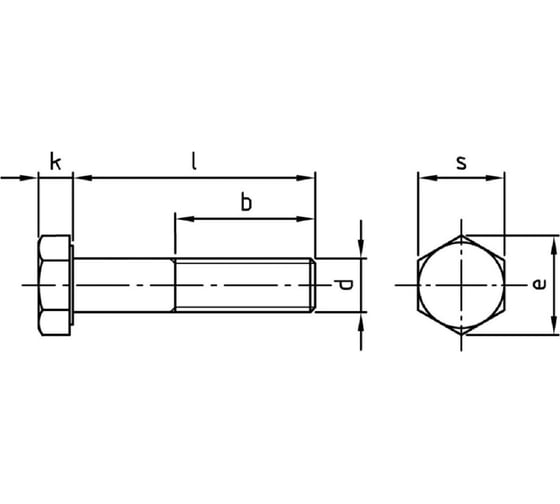 Болт METIZ-A2 DIN 931 M10x80 мм, А2 нерж. шестигранная голова, 50 шт. 93121080 50