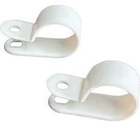 Крепеж серьга для кабеля (скоба) 23 Болта d 20 белая, 20 шт. 15-0585ф20