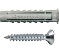 Дюбель для полнотелых материалов с шурупом Fischer SX 6х30 50 шт. коробка 132359