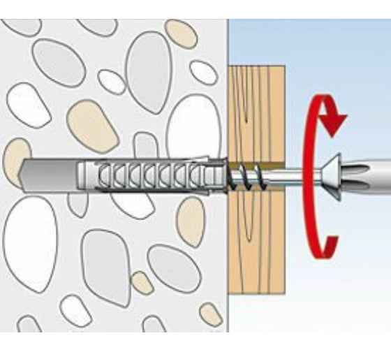 Дюбель для полнотелых материалов Fischer SX 8х40 100 шт. коробка 132362