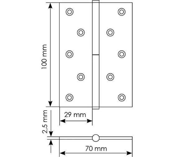Петля стальная с подшипником MORELLI MSND 100X70X2.5 BL R, правая, цвет - черный 9015130