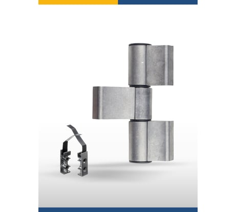 Петля для алюм. дверей DORF 3-х секционная, с подшип.НЕОКРАШ. с крепежом для холод. алюм, D611_W/P_COLD