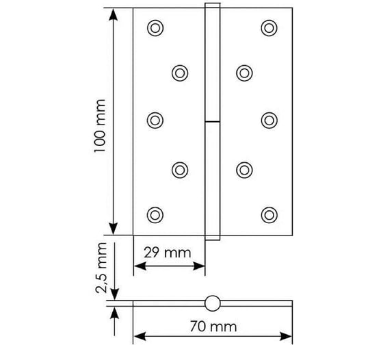 Петля MORELLI MSD 100х70х2.5 BL R, стальная, правая, цвет - черный 9012494