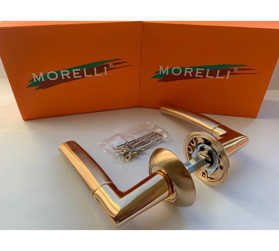 Дверная ручка MORELLI "Пиза" MH-06 SG/GP, цвет - матовое золото/ золото 9008234