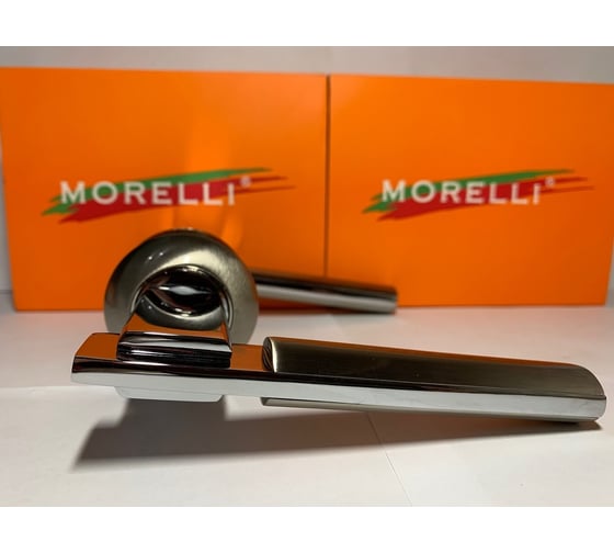Дверная ручка MORELLI "Упоение" MH-13 SN/CP, цвет - белый никель/ хром 9008727
