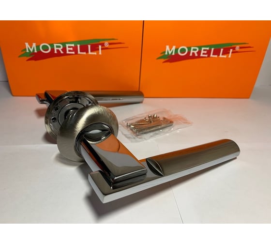 Дверная ручка MORELLI "Упоение" MH-13 SN/CP, цвет - белый никель/ хром 9008727