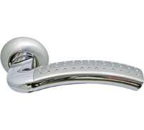 Дверная ручка MORELLI "Палаццо" MH-02P SN/CP, цвет - белый никель/ хром, с перфорацией 9010636