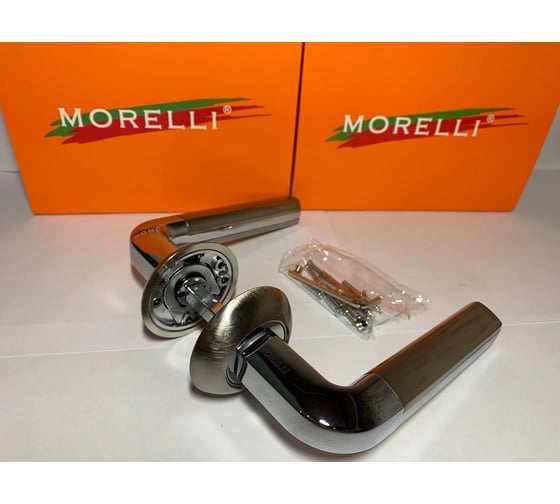 Дверная ручка MORELLI "Мозаика" MH-11 SN/CP, цвет - белый никель/ хром 9008564