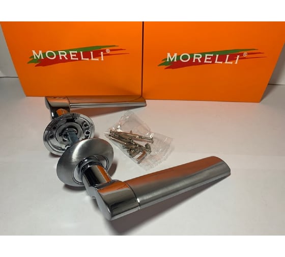 Дверная ручка MORELLI "Agbar" MH-21 SC/CP, цвет - матовый хром/ хром 9013445