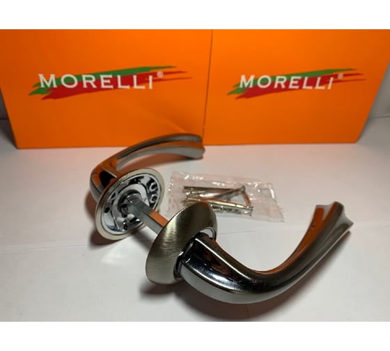 Дверная ручка MORELLI "Сон" MH-15 SN/CP, цвет - белый никель/ хром 9008950