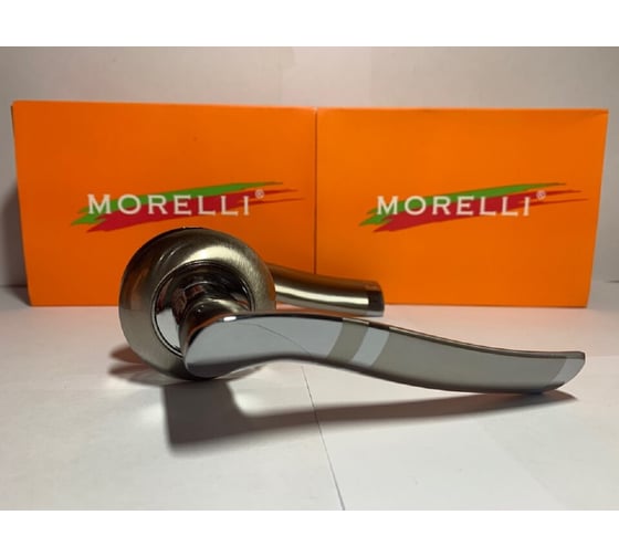 Дверная ручка MORELLI "Фонтан" MH-04 SN/CP, цвет - белый никель/ хром 9010538