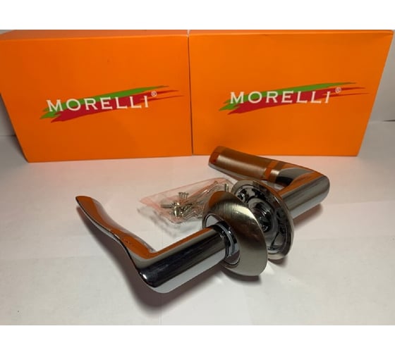 Дверная ручка MORELLI "Фонтан" MH-04 SN/CP, цвет - белый никель/ хром 9010538